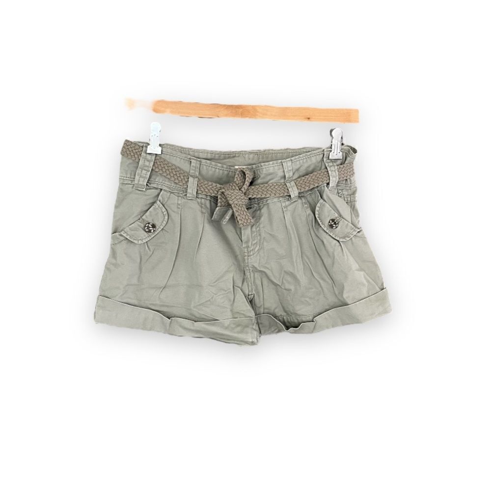 BERSHKA | Olive/Gray Belted Shorts (10)